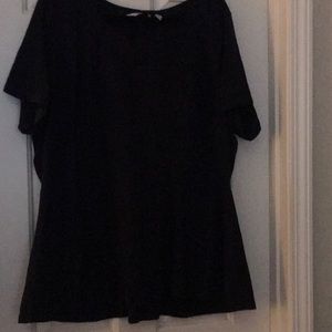 Isaac Mizahi Live! Short-Sleeve Seamed Peplum Knit Top NWOT
